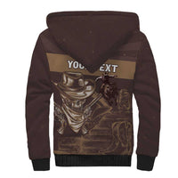 Personalised Skull Cowboy Sherpa Hoodie Vintage Style