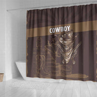 Skull Cowboy Shower Curtain Vintage Style