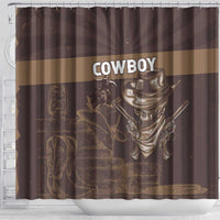 Skull Cowboy Shower Curtain Vintage Style