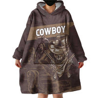 Personalised Skull Cowboy Wearable Blanket Hoodie Vintage Style
