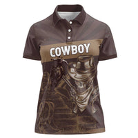 Personalised Skull Cowboy Women Polo Shirt Vintage Style