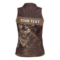 Personalised Skull Cowboy Women Sleeveless Polo Shirt Vintage Style