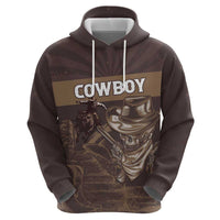Personalised Skull Cowboy Zip Hoodie Vintage Style