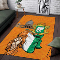 Ivory Coast Independence Day Area Rug Yamoussoukro Coat Of Arms