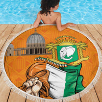 Ivory Coast Independence Day Beach Blanket Yamoussoukro Coat Of Arms