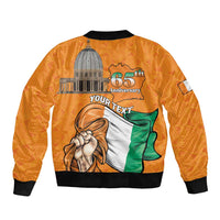 Personalised Ivory Coast Independence Day Bomber Jacket Yamoussoukro Coat Of Arms