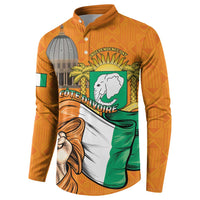 Personalised Ivory Coast Independence Day Button Sweatshirt Yamoussoukro Coat Of Arms