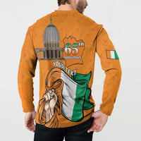 Personalised Ivory Coast Independence Day Button Sweatshirt Yamoussoukro Coat Of Arms