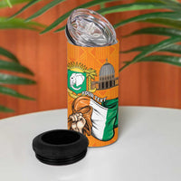 Personalised Ivory Coast Independence Day 4 in 1 Can Cooler Tumbler Yamoussoukro Coat Of Arms