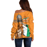Personalised Ivory Coast Independence Day Off Shoulder Sweater Yamoussoukro Coat Of Arms