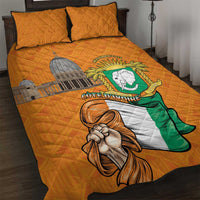Ivory Coast Independence Day Quilt Bed Set Yamoussoukro Coat Of Arms