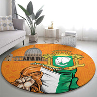 Ivory Coast Independence Day Round Carpet Yamoussoukro Coat Of Arms