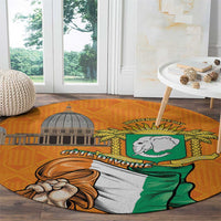 Ivory Coast Independence Day Round Carpet Yamoussoukro Coat Of Arms