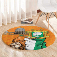 Ivory Coast Independence Day Round Carpet Yamoussoukro Coat Of Arms