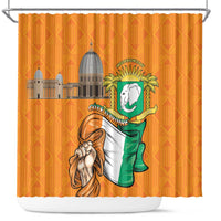Ivory Coast Independence Day Shower Curtain Yamoussoukro Coat Of Arms