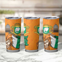 Personalised Ivory Coast Independence Day Tumbler Cup Yamoussoukro Coat Of Arms