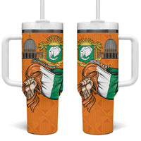 Personalised Ivory Coast Independence Day Tumbler With Handle Yamoussoukro Coat Of Arms