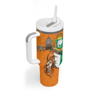 Personalised Ivory Coast Independence Day Tumbler With Handle Yamoussoukro Coat Of Arms