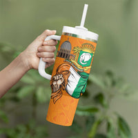Personalised Ivory Coast Independence Day Tumbler With Handle Yamoussoukro Coat Of Arms