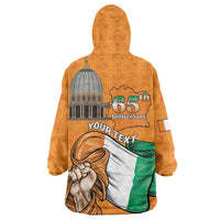 Personalised Ivory Coast Independence Day Wearable Blanket Hoodie Yamoussoukro Coat Of Arms