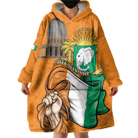 Personalised Ivory Coast Independence Day Wearable Blanket Hoodie Yamoussoukro Coat Of Arms