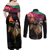Happy Eritrea Revolution Day Couples Matching Off Shoulder Maxi Dress and Long Sleeve Button Shirt Remember Hamid Idris Awate - Wonder Print Shop
