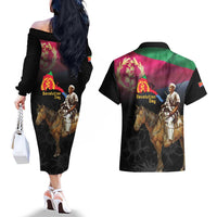 Happy Eritrea Revolution Day Couples Matching Off The Shoulder Long Sleeve Dress and Hawaiian Shirt Remember Hamid Idris Awate - Wonder Print Shop