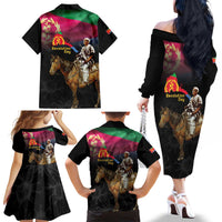 Happy Eritrea Revolution Day Family Matching Off The Shoulder Long Sleeve Dress and Hawaiian Shirt Remember Hamid Idris Awate - Wonder Print Shop