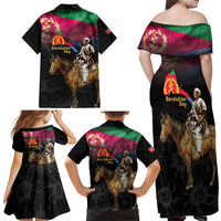 Happy Eritrea Revolution Day Family Matching Off Shoulder Maxi Dress and Hawaiian Shirt Remember Hamid Idris Awate - Wonder Print Shop