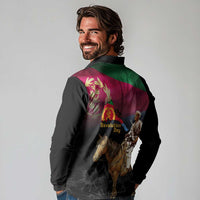 Happy Eritrea Revolution Day Long Sleeve Polo Shirt Remember Hamid Idris Awate - Wonder Print Shop