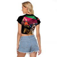 Happy Eritrea Revolution Day Raglan Cropped T Shirt Remember Hamid Idris Awate - Wonder Print Shop