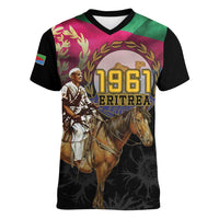 Happy Eritrea Revolution Day Women V-Neck T-Shirt Remember Hamid Idris Awate - Wonder Print Shop