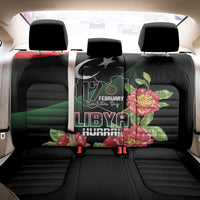 Libya Revolution Day Back Car Seat Cover Libyan Map With Pomegranate Blossom - Wonder Print Shop