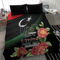 Libya Revolution Day Bedding Set Libyan Map With Pomegranate Blossom - Wonder Print Shop