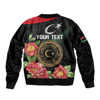 Personalized Libya Revolution Day Bomber Jacket Libyan Map With Pomegranate Blossom - Wonder Print Shop
