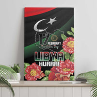 Libya Revolution Day Canvas Wall Art Libyan Map With Pomegranate Blossom - Wonder Print Shop