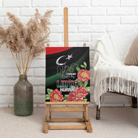 Libya Revolution Day Canvas Wall Art Libyan Map With Pomegranate Blossom - Wonder Print Shop