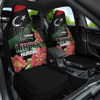 Libya Revolution Day Car Seat Cover Libyan Map With Pomegranate Blossom - Wonder Print Shop