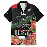 Personalized Libya Revolution Day Family Matching Puletasi and Hawaiian Shirt Libyan Map With Pomegranate Blossom - Wonder Print Shop