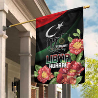 Libya Revolution Day Garden Flag Libyan Map With Pomegranate Blossom - Wonder Print Shop