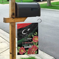Libya Revolution Day Garden Flag Libyan Map With Pomegranate Blossom - Wonder Print Shop