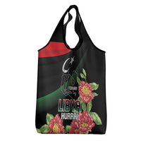 Libya Revolution Day Grocery Bag Libyan Map With Pomegranate Blossom - Wonder Print Shop