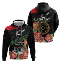 Personalized Libya Revolution Day Hoodie Libyan Map With Pomegranate Blossom - Wonder Print Shop