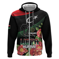 Personalized Libya Revolution Day Hoodie Libyan Map With Pomegranate Blossom - Wonder Print Shop