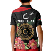 Personalized Libya Revolution Day Kid Polo Shirt Libyan Map With Pomegranate Blossom - Wonder Print Shop