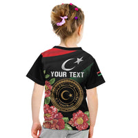 Personalized Libya Revolution Day Kid T Shirt Libyan Map With Pomegranate Blossom - Wonder Print Shop