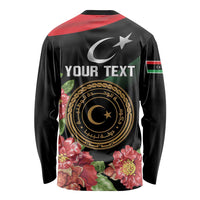 Personalized Libya Revolution Day Long Sleeve Shirt Libyan Map With Pomegranate Blossom - Wonder Print Shop