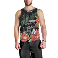 Personalized Libya Revolution Day Men Tank Top Libyan Map With Pomegranate Blossom - Wonder Print Shop