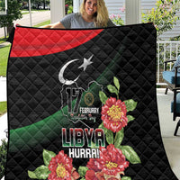 Libya Revolution Day Quilt Libyan Map With Pomegranate Blossom - Wonder Print Shop