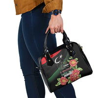 Libya Revolution Day Shoulder Handbag Libyan Map With Pomegranate Blossom - Wonder Print Shop